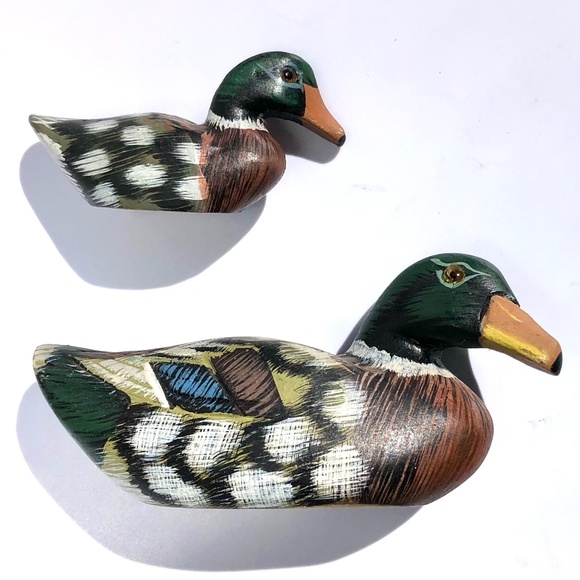 Pacific Rim Carvers Set 2 Miniature Ducks Mallard Mother and Duckling handmade - Picture 6 of 16